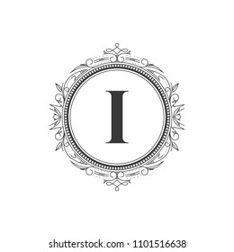 I initial letter logo template with luxury ornament