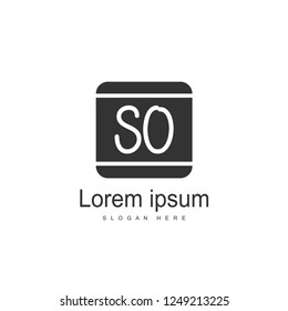 Initial letter SO Logo Template. Minimalist letter logo design