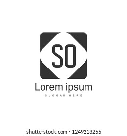Initial letter SO Logo Template. Minimalist letter logo design