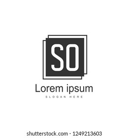 Initial letter SO Logo Template. Minimalist letter logo design
