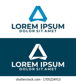 Letra inicial Plantilla de logotipo con ilustración moderna de origami triangular en diseño plano con símbolo monograma