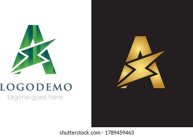
Letra inicial Una plantilla de logotipo con icono de potencia. Esta fuente con identidad de perno eléctrico, vector de logotipo de trueno móvil y velocidad .
Monograma automotriz, marca de logotipo mínima, diseño conceptual abstracto.