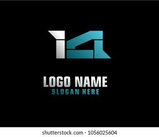 Initial letter I A logo template vector