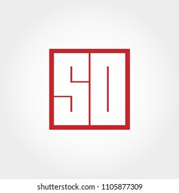 Initial Letter SO Logo Template Vector Design