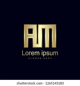Initial Letter AM Logo Template Vector Design