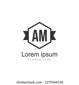 Initial Letter AM Logo Template Vector Design