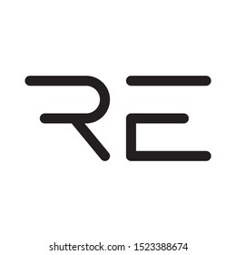 RE initial letter logo template vector icon design