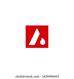 initial letter A logo template with water below