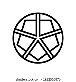 Initial letter A logo teplate with five star geometric pentagonal illustration in flat design monogram symbol svg