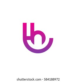 initial letter logo th, ht, h inside t rounded lowercase purple pink
