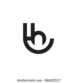 initial letter logo th, ht, h inside t rounded lowercase black monogram
