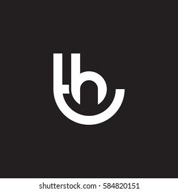 initial letter logo th, ht, h inside t rounded lowercase white black background