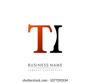 
initial letter logo TI colored red and black, Vector logo design template elements for your business or company identity