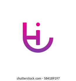 initial letter logo ti, it, i inside t rounded lowercase purple pink