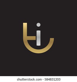 initial letter logo ti, it, i inside t rounded lowercase logo gold silver