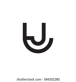 initial letter logo tj, jt, j inside t rounded lowercase black monogram