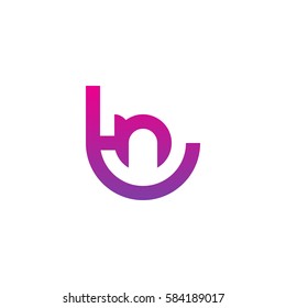 initial letter logo tn, nt, n inside t rounded lowercase purple pink