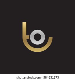 initial letter logo to, ot, o inside t rounded lowercase logo gold silver