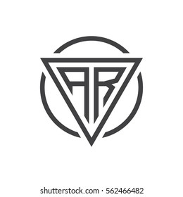 initial letter logo triangle circle black color