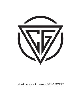 initial letter logo triangle circle black