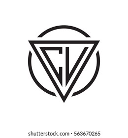 initial letter logo triangle circle black
