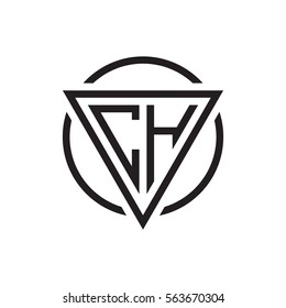 initial letter logo triangle circle black