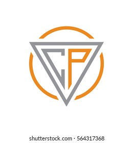 initial letter logo triangle circle 