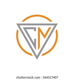 initial letter logo triangle circle 