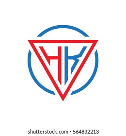 initial letter logo triangle circle red blue
