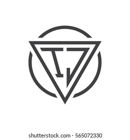 initial letter logo triangle circle black