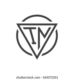 initial letter logo triangle circle black