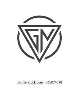 initial letter logo triangle circle black
