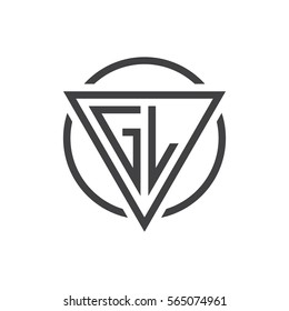 initial letter logo triangle circle black