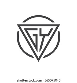 initial letter logo triangle circle black