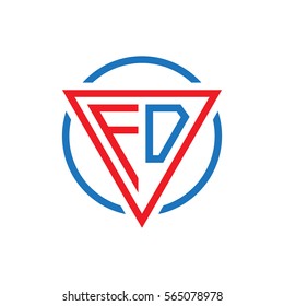 initial letter logo triangle circle 