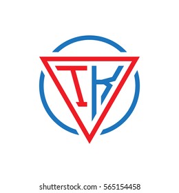 initial letter logo triangle circle red blue