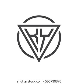 initial letter logo triangle circle black