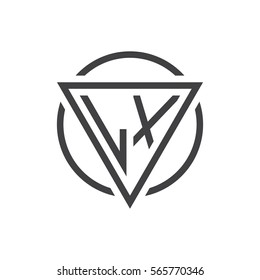 initial letter logo triangle circle black