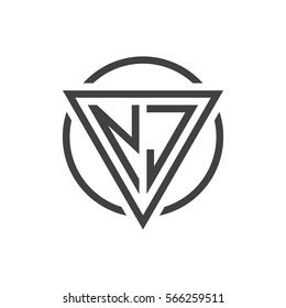 initial letter logo triangle circle black