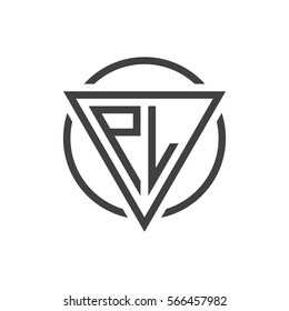 initial letter logo triangle circle black