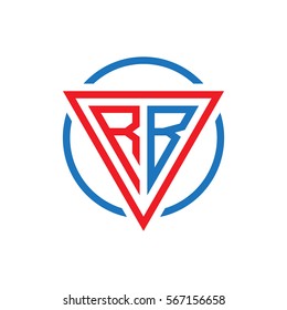 initial letter logo triangle circle red blue