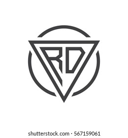 initial letter logo triangle circle black