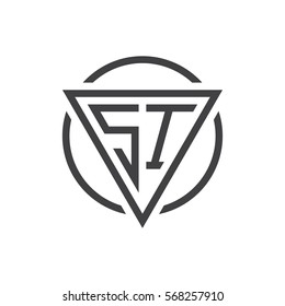 initial letter logo triangle circle black