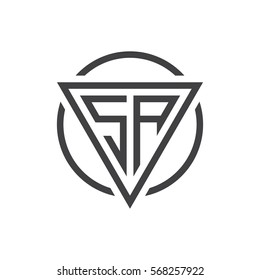 initial letter logo triangle circle black