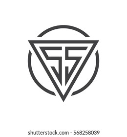 initial letter logo triangle circle black