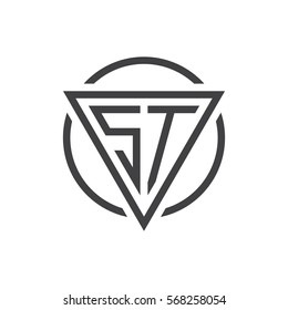 initial letter logo triangle circle black