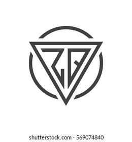 initial letter logo triangle circle black