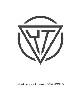 initial letter logo triangle circle black