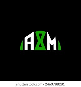 Initial Am letter logo with trinity mark. Initials typography for business, technology, and real estate brands.