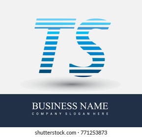 initial letter logo TS colored blue with striped compotition, Vector logo design template elements for your business or company identity
